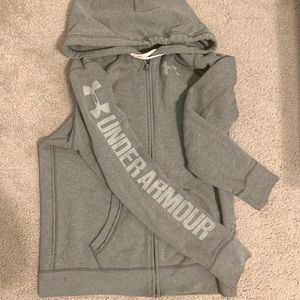 Gray full zip Under Armour hoodie